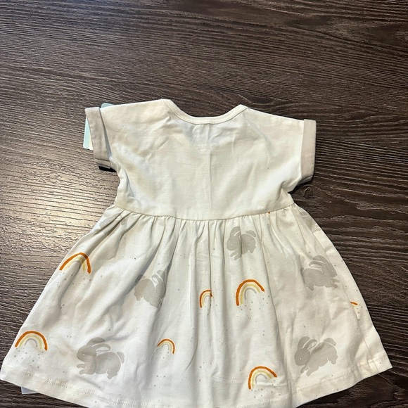 Bunnies by the Bay, organic cotton dress, NWTS, sz3-6 months, rainbows bunnies - Picture 4 of 4